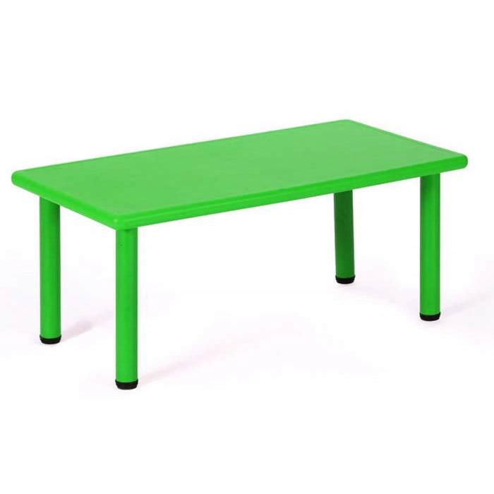 Mesa rectangular plástica verde - altura regulable
